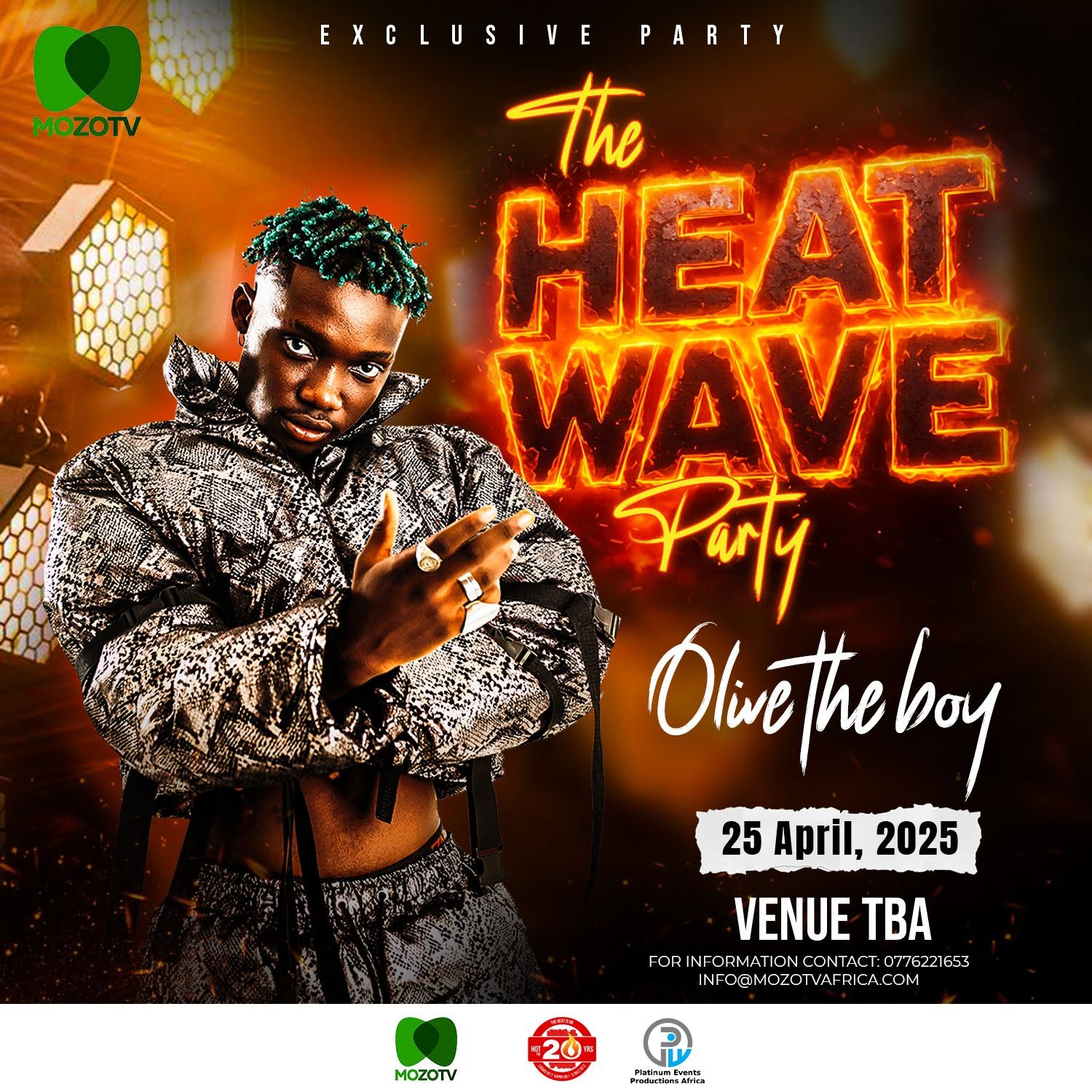 The Heat Wave Party in Lusaka, hosted by Olive the Boy, with a green dress code