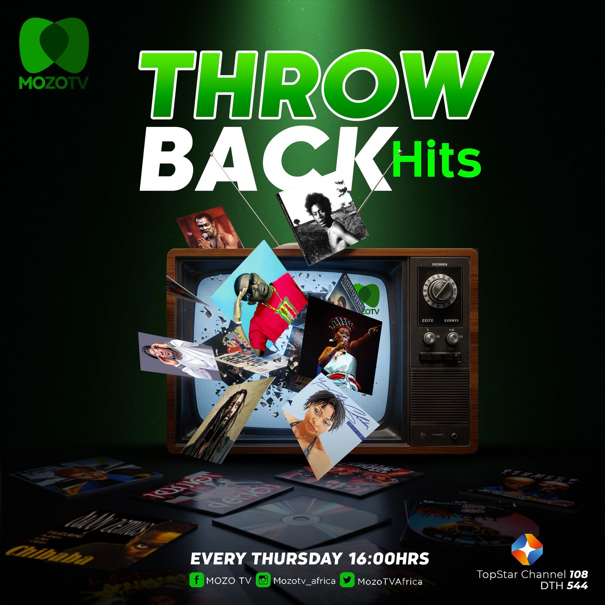 Throw Back Hits, Mozo TV’s Thursday throwback music show at 16:00 CAT